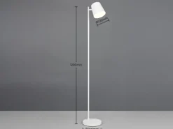 Kleine Akku Stehlampe BLAKE kabellos - dimmbar, Metall Weiß, Höhe 125cm