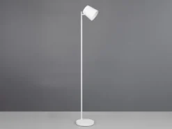 Kleine Akku Stehlampe BLAKE kabellos - dimmbar, Metall Weiß, Höhe 125cm