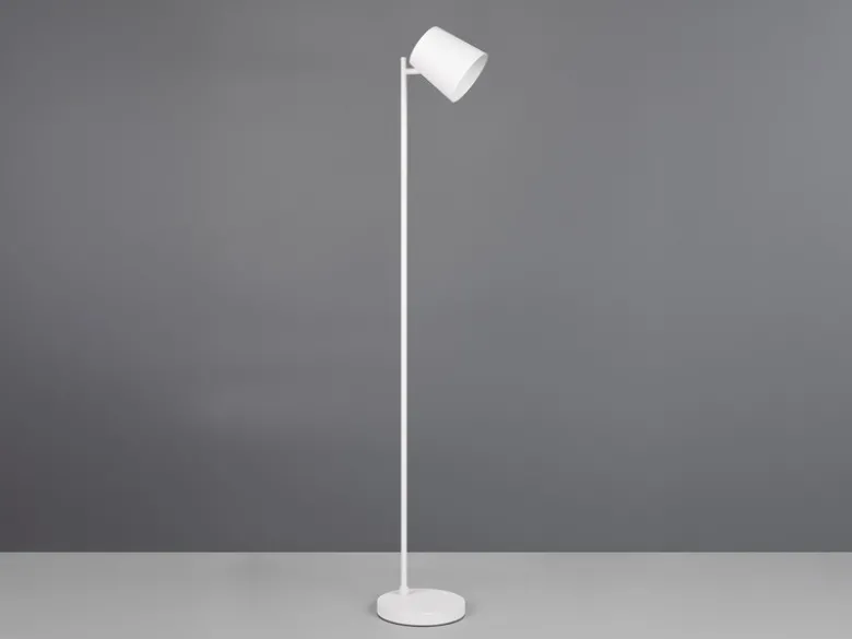 Kleine Akku Stehlampe BLAKE kabellos - dimmbar, Metall Weiß, Höhe 125cm