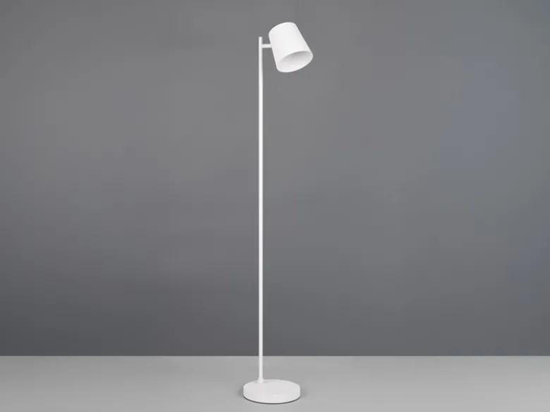 Kleine Akku Stehlampe BLAKE kabellos - dimmbar, Metall Weiß, Höhe 125cm