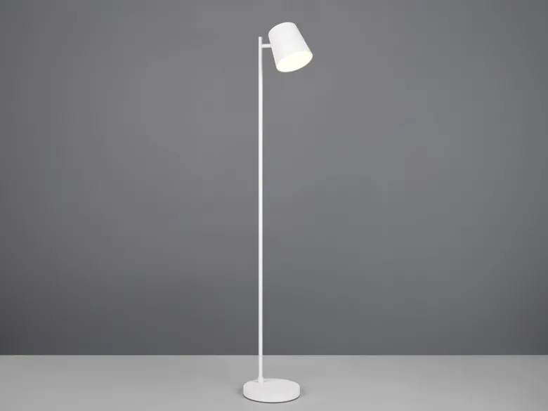 Kleine Akku Stehlampe BLAKE kabellos - dimmbar, Metall Weiß, Höhe 125cm
