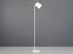 Kleine Akku Stehlampe BLAKE kabellos - dimmbar, Metall Weiß, Höhe 125cm