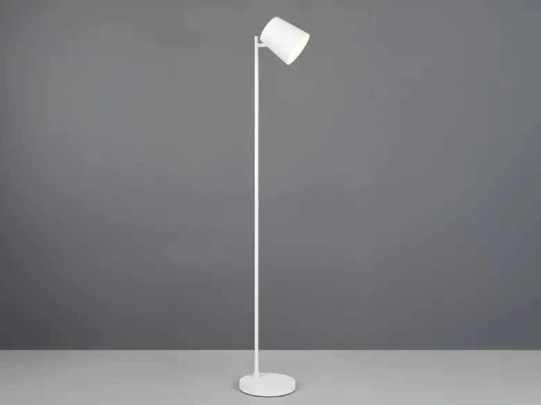 Kleine Akku Stehlampe BLAKE kabellos - dimmbar, Metall Weiß, Höhe 125cm