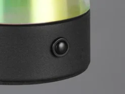 Kleine Akku Tischlampe DOOLEY aus irisierendem Glas, Höhe 18cm