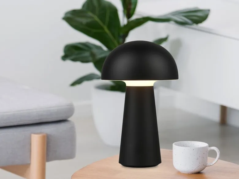 Kleine Akku Tischleuchte LENNON per USB aufladbar Schwarz, Höhe 21cm