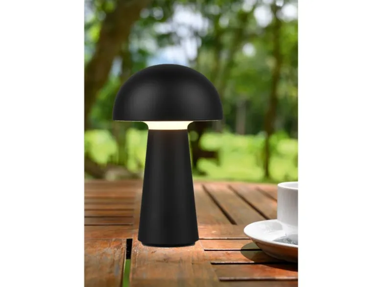 Kleine Akku Tischleuchte LENNON per USB aufladbar Schwarz, Höhe 21cm