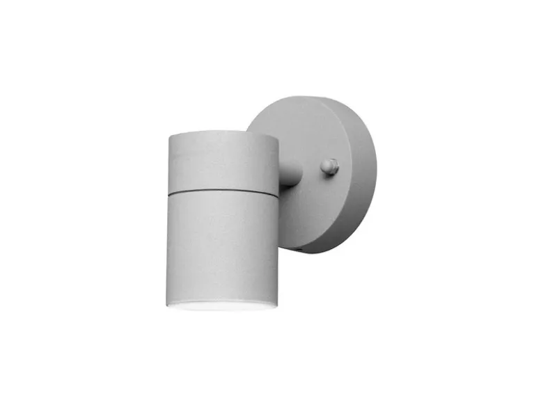 Kleine Außenwandleuchte MODENA Downlight, Höhe 9cm, Aluminium Grau