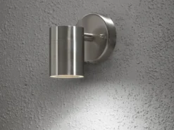 Kleine Außenwandleuchte MODENA Downlight, Höhe 9cm aus Edelstahl
