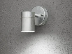 Kleine Außenwandleuchte MODENA Downlight, Höhe 9cm aus Stahl, Silber