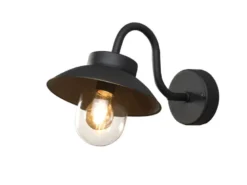 Kleine Außenwandleuchte VEGA aus Aluminium Schwarz, Höhe 24cm