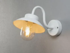 Kleine Außenwandleuchte VEGA aus Aluminium Weiß, Höhe 24cm