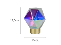 Kleine ausgefallene Akku Tischleuchte Glas bunt, USB aufladbar, Höhe 17,5cm