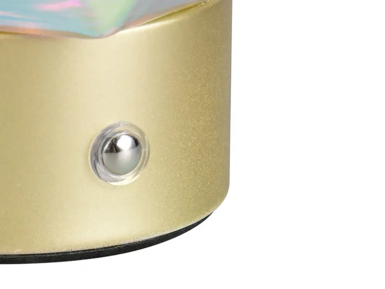 Kleine ausgefallene Akku Tischleuchte Glas bunt, USB aufladbar, Höhe 17,5cm