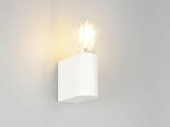 Kleine Bad Wandleuchte PRATELLA aus Kunststoff Weiß, Höhe 8cm