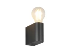 Kleine Bad Wandleuchte PRATELLA aus Kunststoff Schwarz, Höhe 8cm