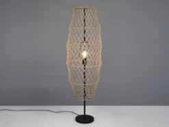 Kleine Boho Stehlampe HIVE Lampenschirm geflochten aus Hanfseil, Höhe 120cm