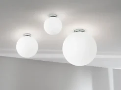 Kleine Deckenleuchte CITY 1 flammig Glaskugel Opal Weiß, Ø 30cm