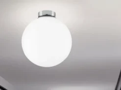 Kleine Deckenleuchte CITY 1 flammig Glaskugel Opal Weiß, Ø 20cm