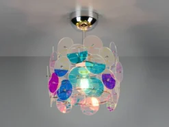 Kleine Deckenleuchte IRIDE aus irisierendem Kunststoff, Ø 25cm
