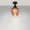 Kleine Deckenleuchte LAVUS mit Glas Lampenschirm Kupferfarbig, Ø 15cm