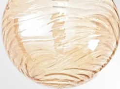 Kleine Deckenleuchte NEREIDE Glaskugel Wellenmuster Champagner, Ø 30cm