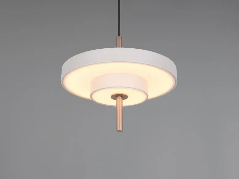 Kleine dimmbare LED Pendelleuchte KEATON im modernen Design, Hellgrau Ø 20cm
