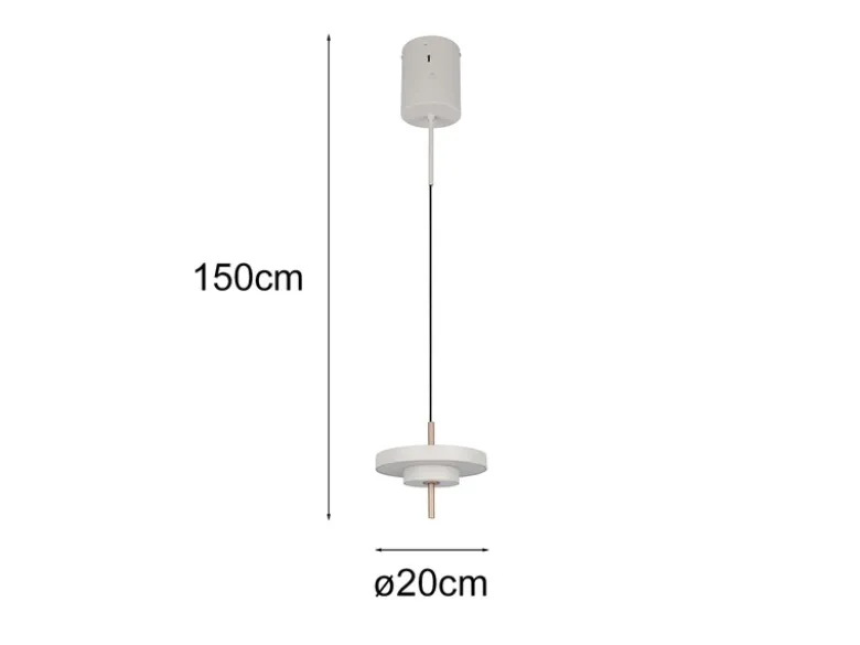 Kleine dimmbare LED Pendelleuchte KEATON im modernen Design, Hellgrau Ø 20cm
