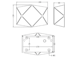 Kleine geometrische LED Wandlampen 2er SET mit Lasercut Muster, Breite 18cm