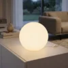 Kleine Glas Kugel Tischlampe PINGPONG Weiß Ø 20cm