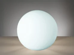 Kleine Glas Kugel Tischlampe PINGPONG Weiß Ø 20cm