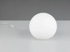 Kleine Glas Kugel Tischlampe Weiß Ø 20cm inkl. E27 LED