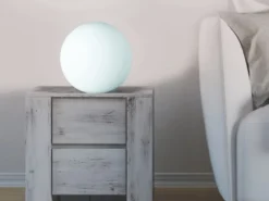 Kleine Glas Kugel Tischlampe Weiß Ø 20cm inkl. E27 LED