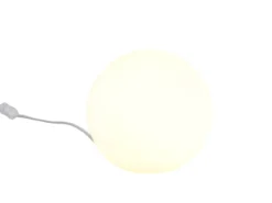 Kleine Glas Kugel Tischlampe Weiß Ø 20cm inkl. E27 LED