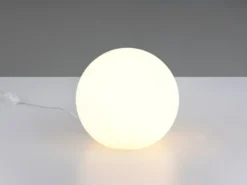 Kleine Glas Kugel Tischlampe Weiß Ø 20cm inkl. E27 LED