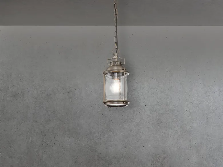Kleine Industrial Pendelleuchte ASHLAND BAY für Innen & Außen, Bronze Ø15cm