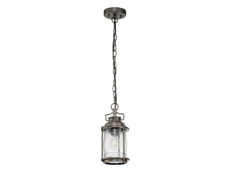 Kleine Industrial Pendelleuchte ASHLAND BAY für Innen & Außen, Bronze Ø15cm