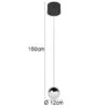 Kleine Kugel LED Pendelleuchte SENTA höhenverstellbar, Licht neutralweiß Ø 10cm