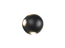 Kleine LED Außenwandleuchte AVISIO 4 flammig, Kugel in Schwarz Ø 10cm