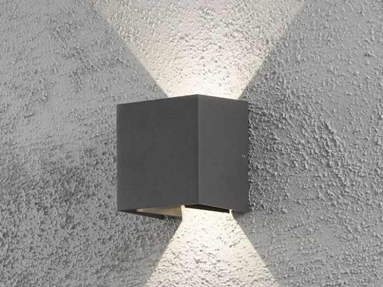 Kleine LED Außenwandleuchte CREMONA Up and Down Höhe 13,5cm, Anthrazit