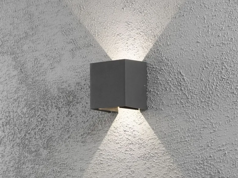 Kleine LED Außenwandleuchte CREMONA Up and Down Höhe 13,5cm, Anthrazit