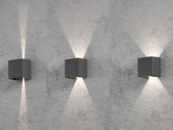 Kleine LED Außenwandleuchte CREMONA Up and Down Höhe 13,5cm, Anthrazit