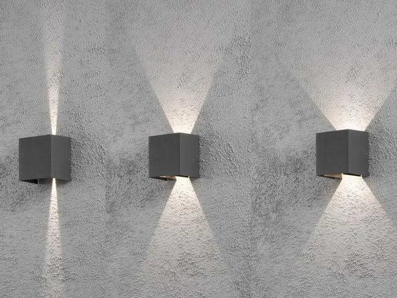 Kleine LED Außenwandleuchte CREMONA Up and Down Höhe 13,5cm, Anthrazit