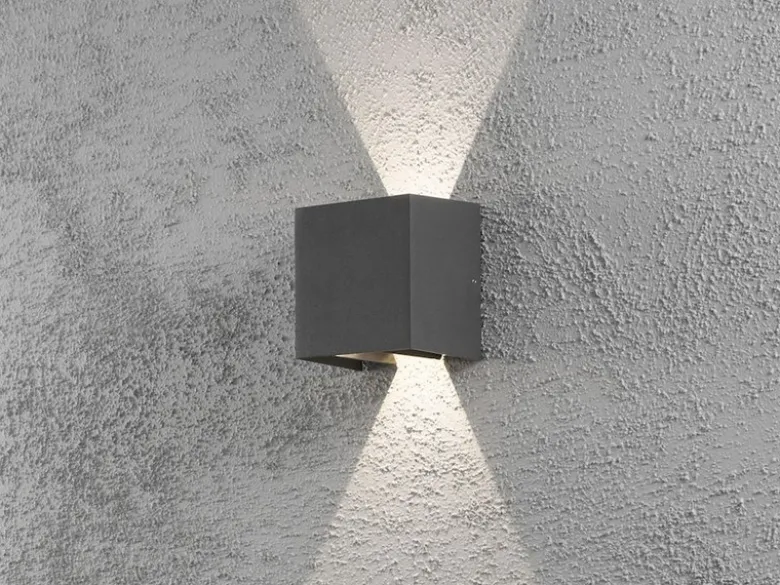 Kleine LED Außenwandleuchte CREMONA Up and Down Höhe 13,5cm, Anthrazit
