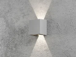 Kleine LED Außenwandleuchte CREMONA Up and Down Höhe 13,5cm, Grau