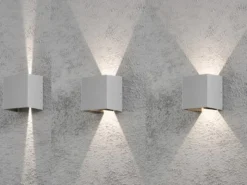 Kleine LED Außenwandleuchte CREMONA Up and Down Höhe 13,5cm, Grau