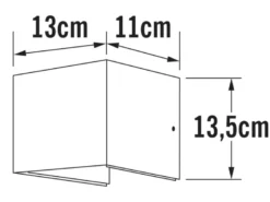 Kleine LED Außenwandleuchte CREMONA Up and Down Höhe 13,5cm, Grau