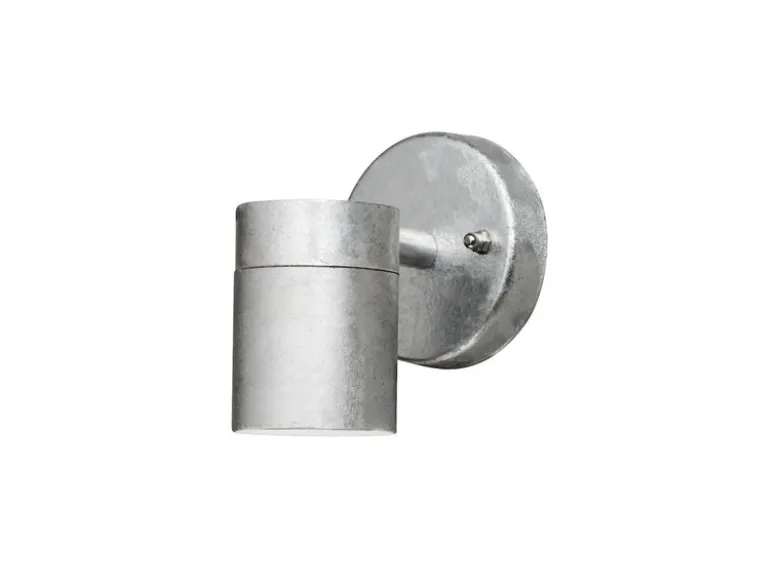 Kleine LED Außenwandleuchte Downlight, Höhe 9cm aus Stahl, Silber