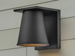 Kleine LED Außenwandleuchte HANS Schwarz, Salzluft resistent, Höhe 15,5cm