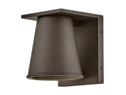 Kleine LED Außenwandleuchte HANS Bronzefarbig, Salzluft resistent, Höhe 15,5cm