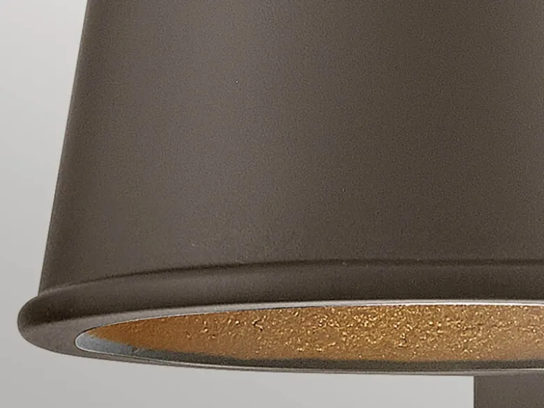 Kleine LED Außenwandleuchte HANS Bronzefarbig, Salzluft resistent, Höhe 15,5cm